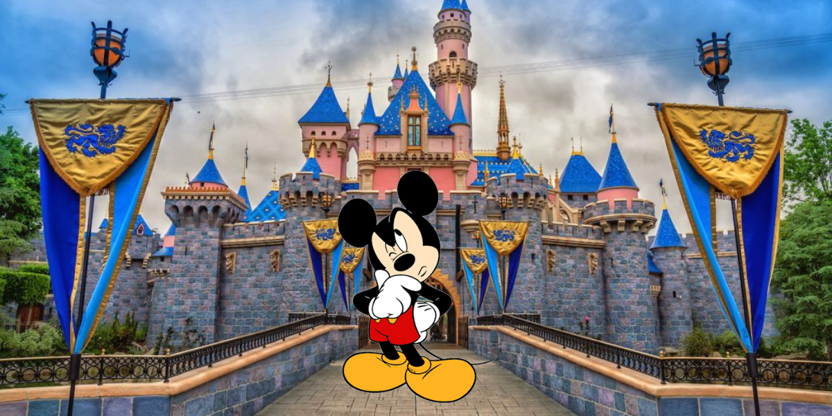 Mickey Mouse In front of Sleeping Beauty's castle